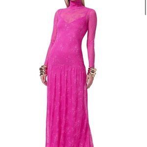 AFRM Vibrant Pink Long Sleeve Dress